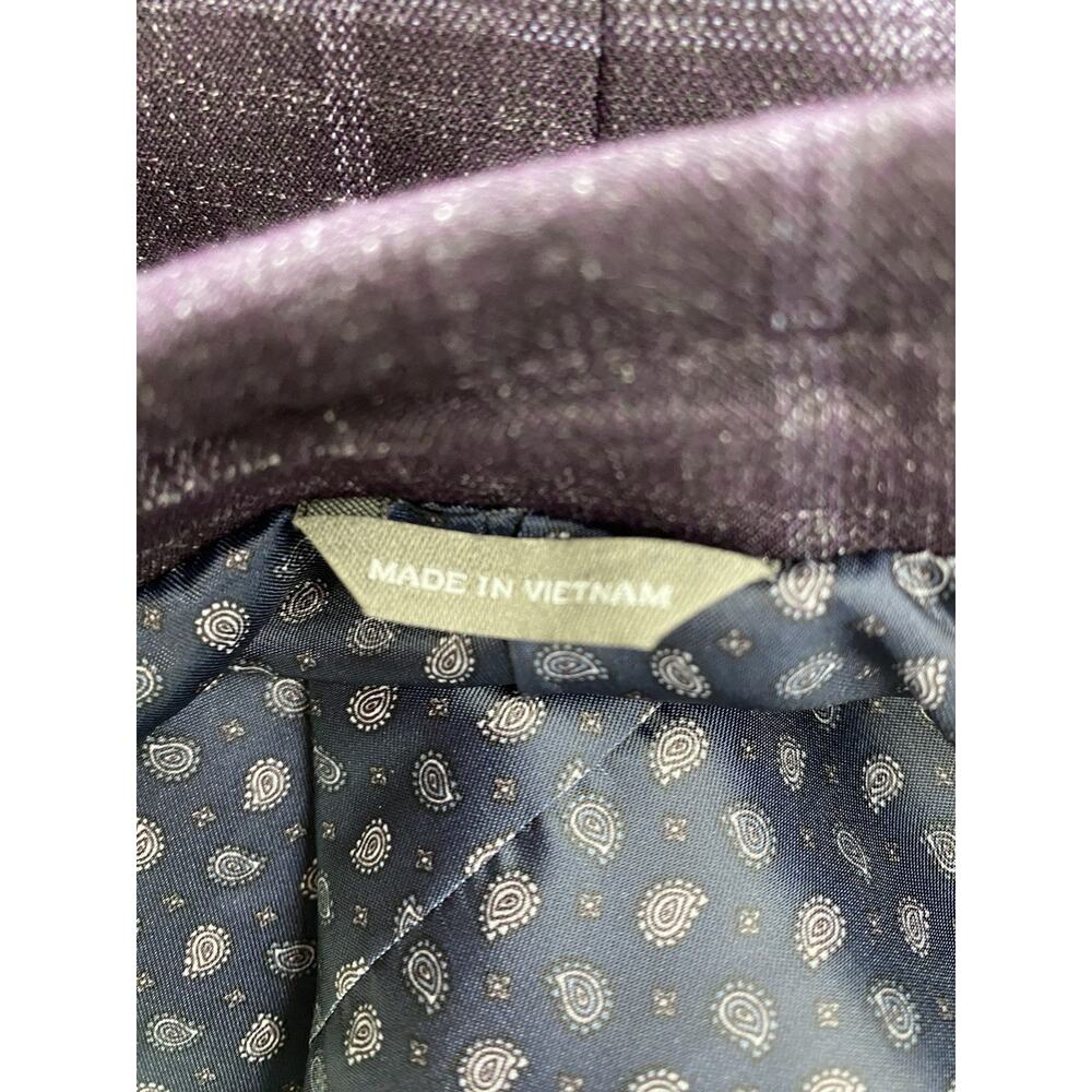 Oak Hill Burgundy Windowpane Sport Coat Blazer 58R 4XL Big Tall Quiet Luxury - Picture 6 of 14